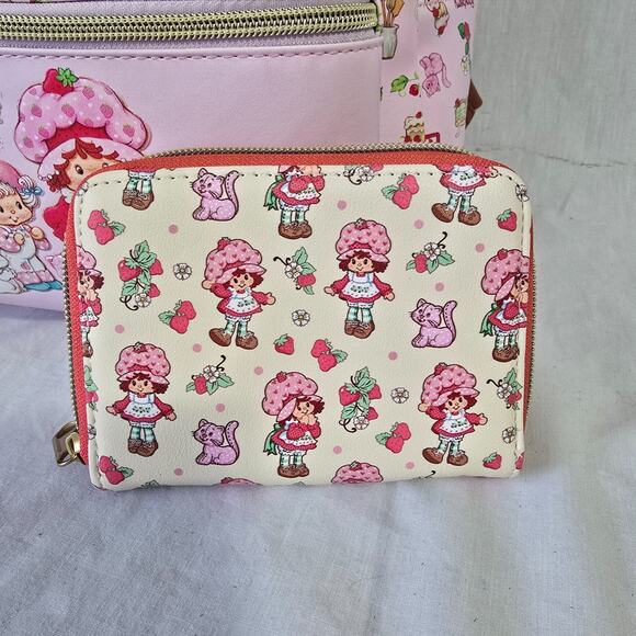 Strawberry Shortcake Backpack w/ Loungefly Zip Around Wallet Both in EUC main image 16